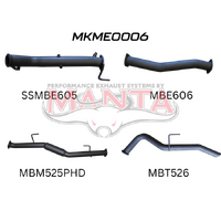 Mercedes X-Class 2.3L 3in Turbo Back Exhaust System without Cat, with Hotdog